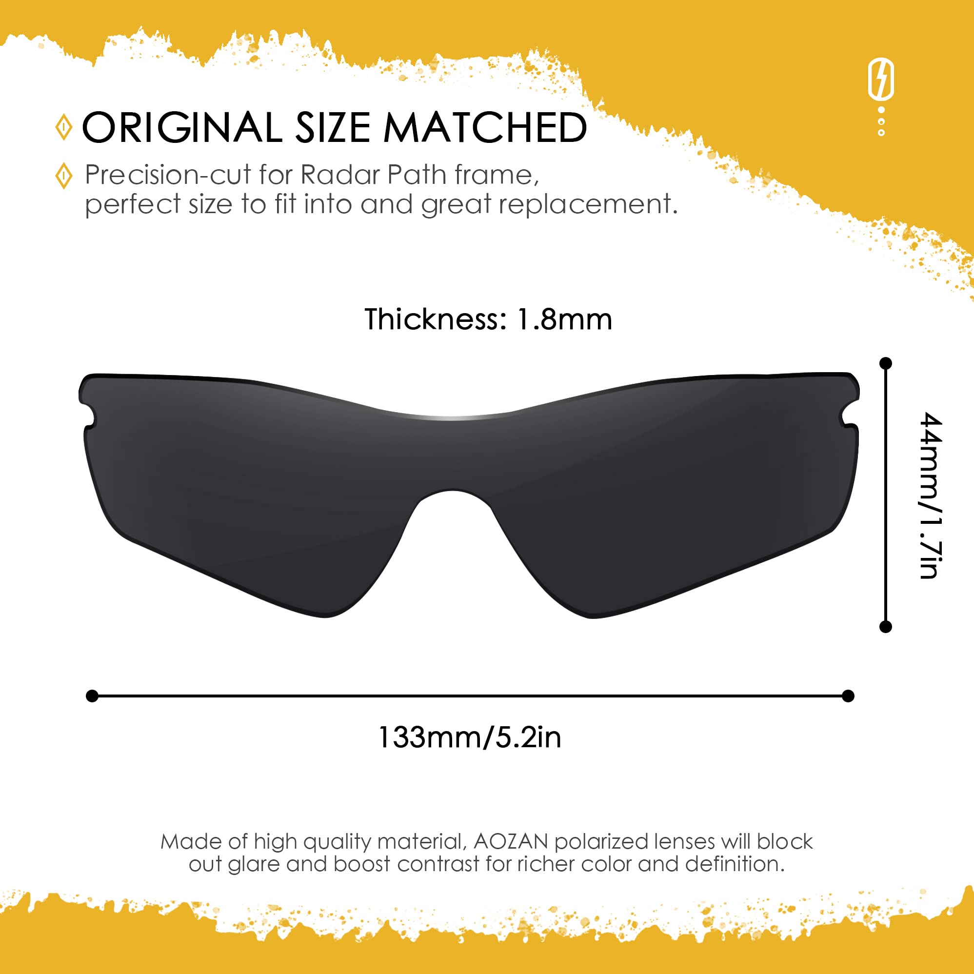 Lentes de repuesto ANSI Z87.1 compatibles con gafas Oakley Radar Path