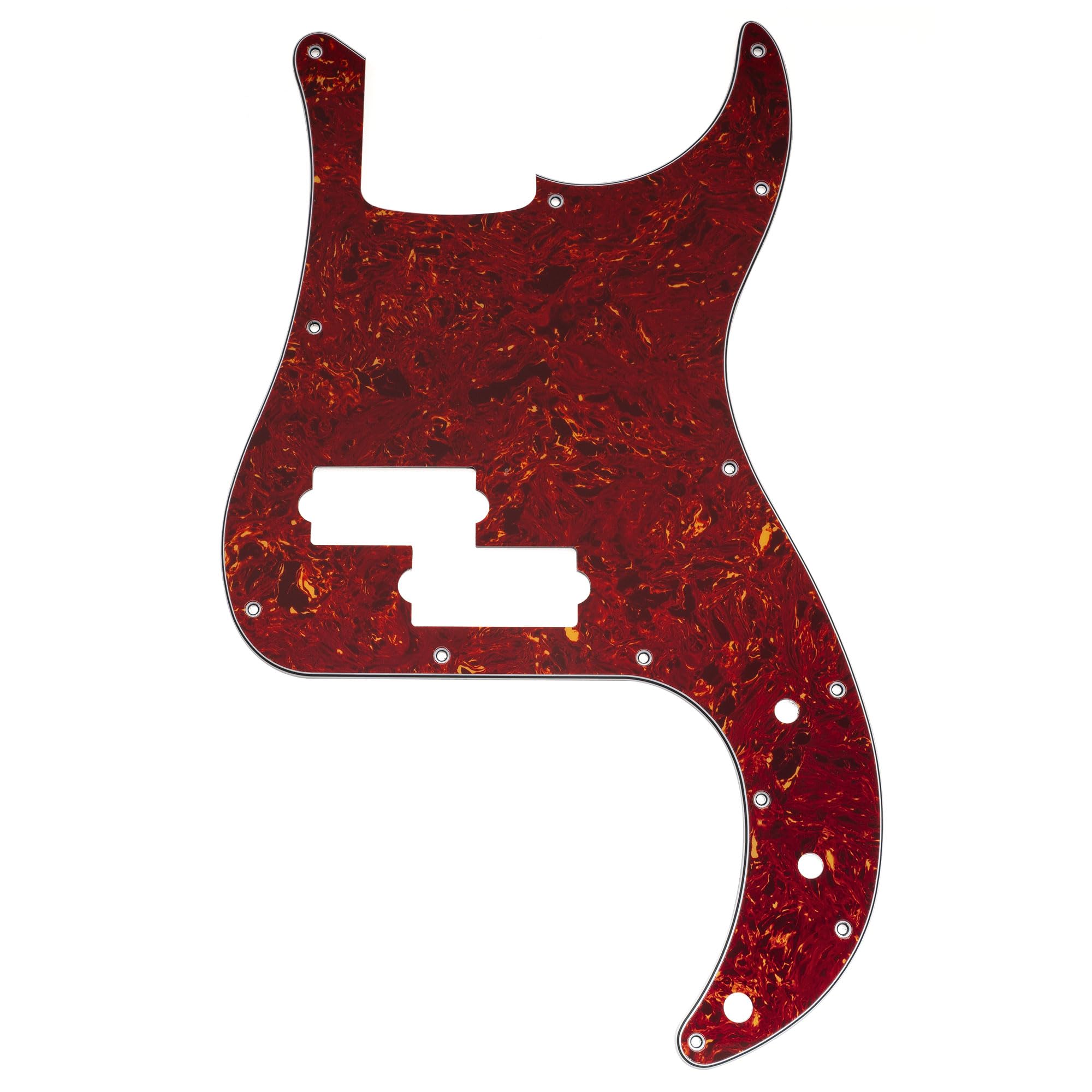 Musiclily Pro 13-Hole Bass Pickguard for Squier Sonic Precision Bass, 4Ply Vintage Tortoise