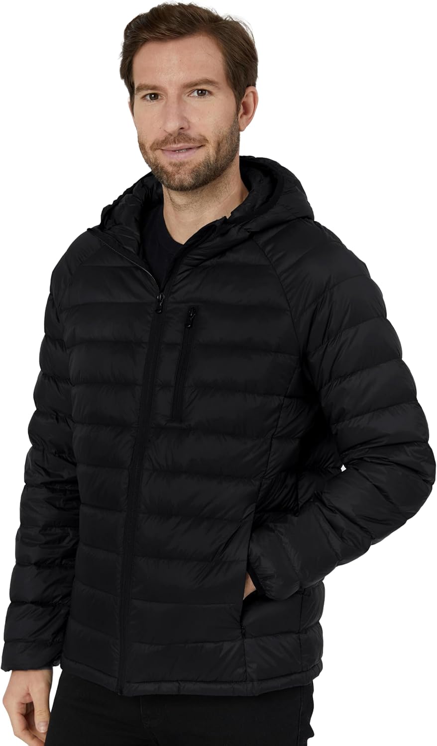 wantdo Men's Packable Down Jacket Lightweight Puffer Jacket Hooded Winter Jacket