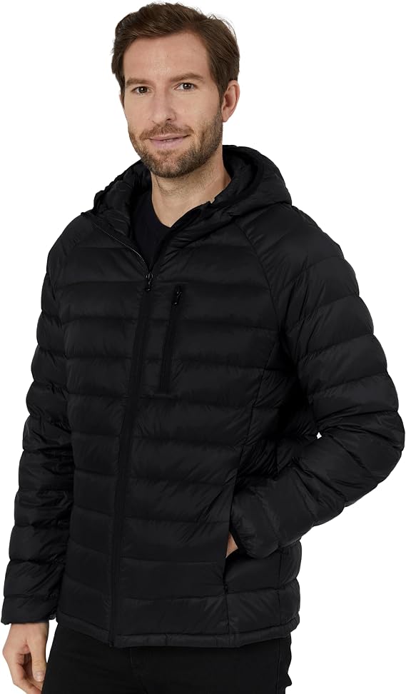 wantdo Men's Packable Down Jacket Lightweight Puffy Coat Hooded Winter Coat