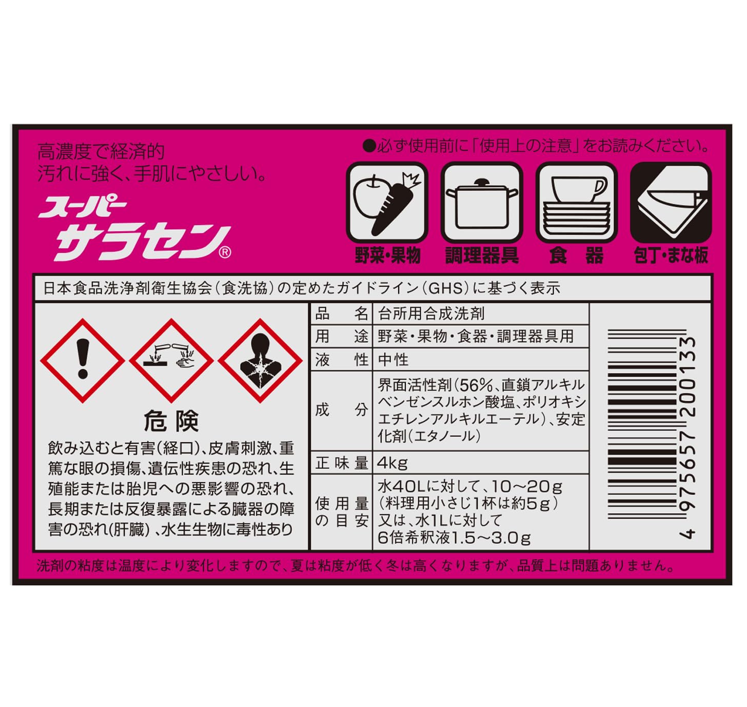 ニイタカ スーパーサラセン 業務用 食器用洗剤