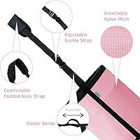 Vista 4 de Bolsa de alimentación para caballos, cubo de alimentación de caballos de grano de malla de nailon con correa ajustable, cómoda almohadilla