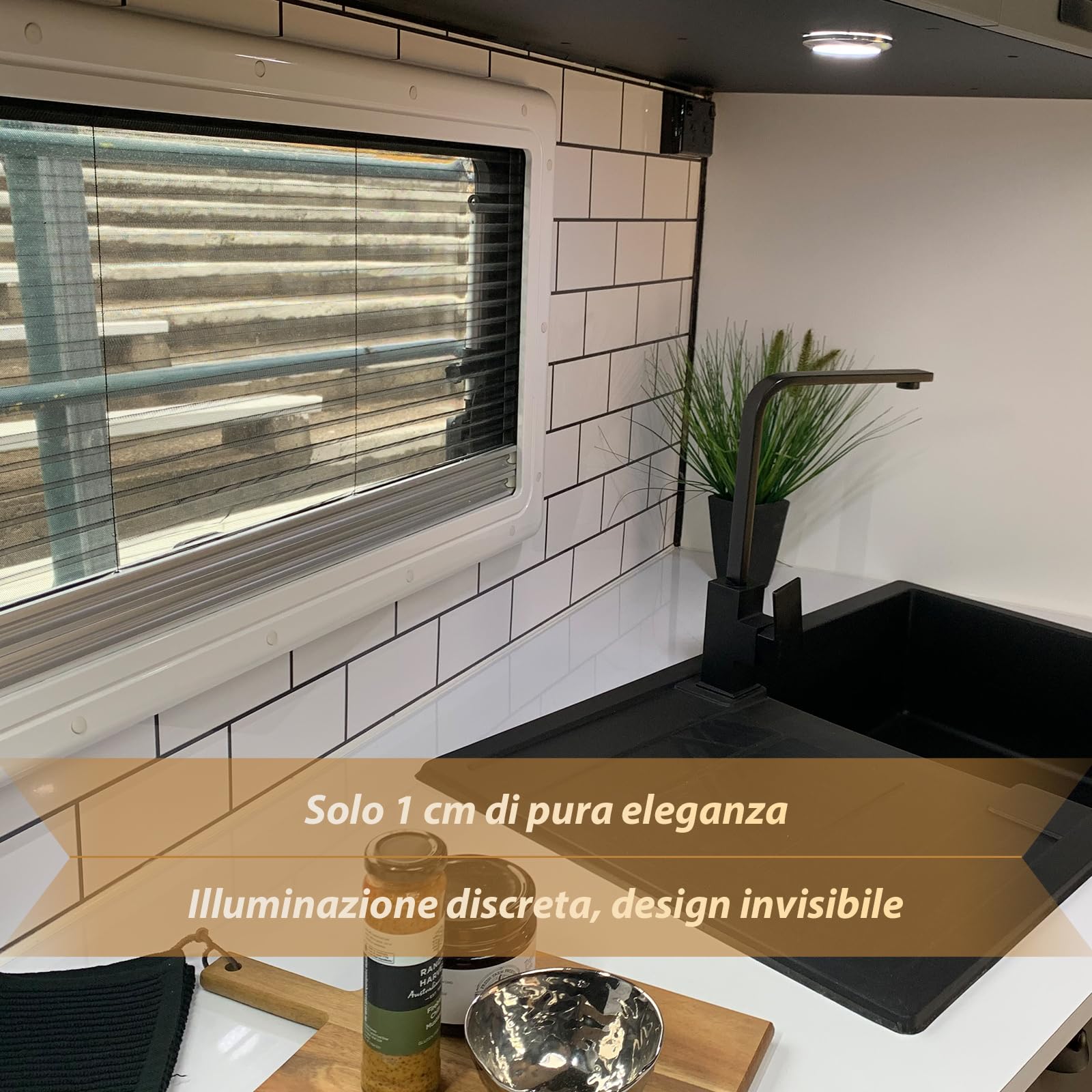 Dream Lighting Luce LED 12v Camper Plafoniera Soffitto Moderna Dimmerabile IP44 76MM 2,4W 3000K Bianco Caldo per Caravan Barca 4 Confezioni