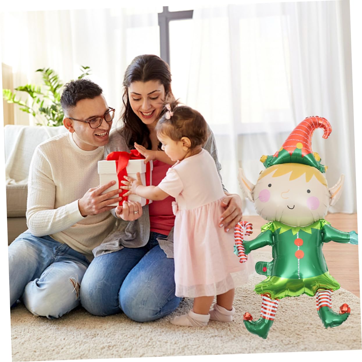 PRETYZOOM 50pièces Ballons de Noël Aluminium Décorations de Noël Ballons Gonflables Décoratifs pour Fête