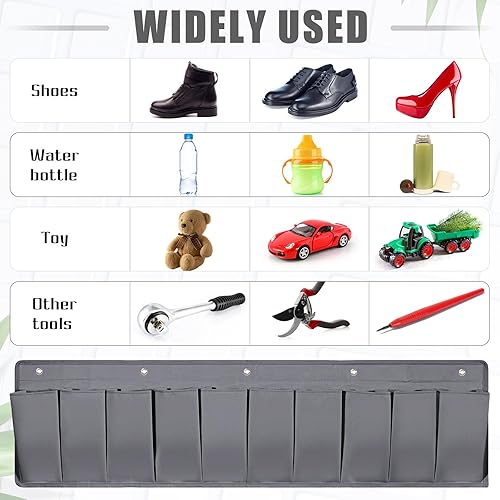 Miniatura 4 de Berlune 2 bolsillos de almacenamiento de zapatos de caravana de 44.1 pulgadas, organizador colgante de RV con 10 ganchos resistentes para zapatos,