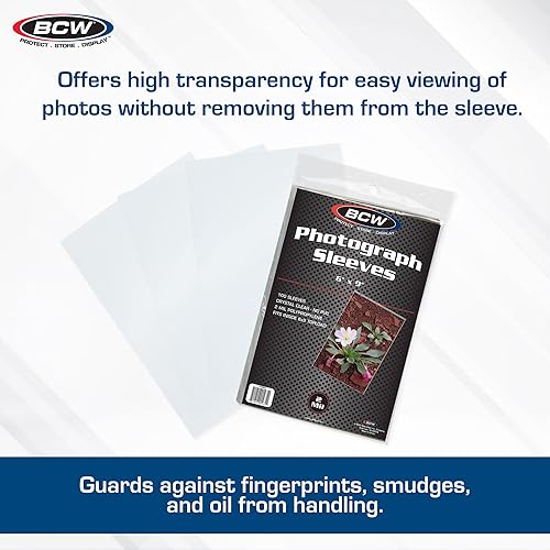 Miniatura 2 de BCW Fundas para fotos de 6 x 9 (100 unidades), sin ácidos, sin PVC, para álbumes y almacenamiento, plástico transparente, perfectas para carpetas y