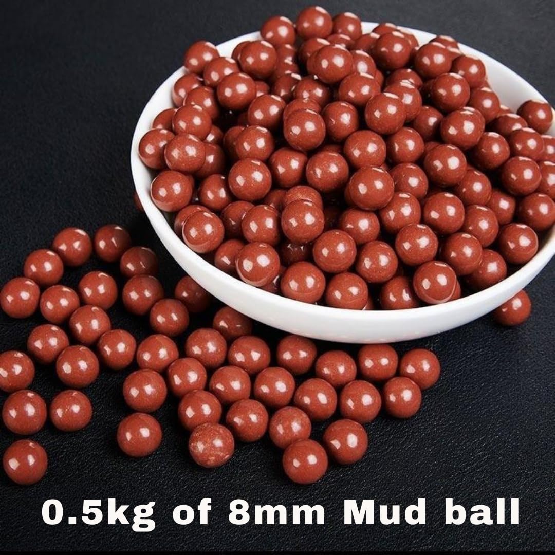 Slingster® 8mm Red Biodegradable Clay Balls – 500g Natural Mud Practice Balls for Outdoor Slingshot Training 1