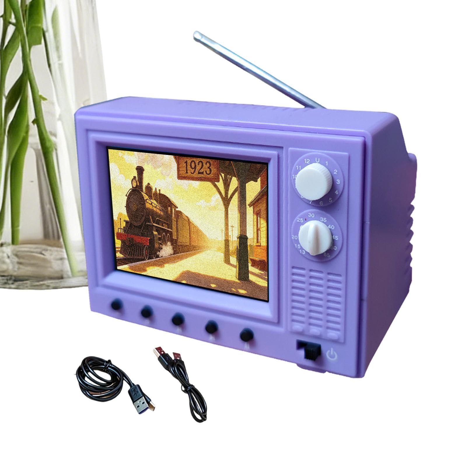 Televisor Retro Pantalla 720p Compacta 8 GB De Memoria Decoración Hogar