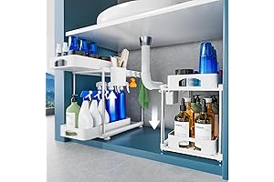 Under Sink Organizers and Storage, 2 Tier Bottle Cabinet Organizer