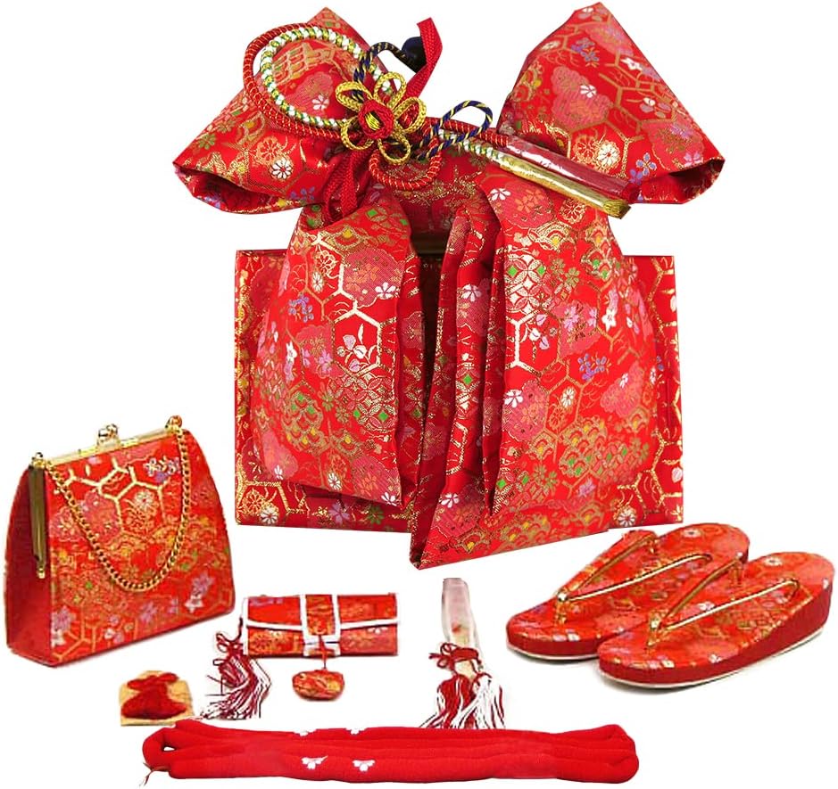 七五三着物 7歳 女の子 金襴の結び帯(大寸)と箱セコペアセット【 七五三着物 7歳 女の子 金襴の結び帯(大寸)と箱セコペアセット【