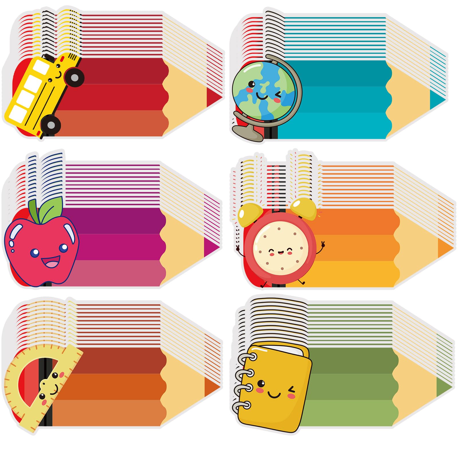 Sherr 240 Pieces Pencil Name Tags Desk Label Name Plates Tag Back to School Classroom Decor for Friends Wedding Holiday Decals Present Festival