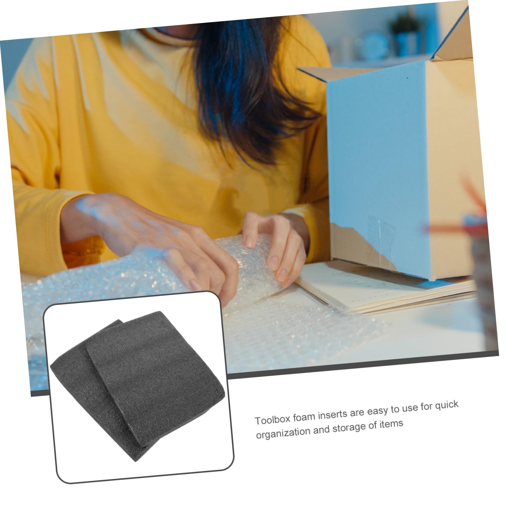 Caja De De Espuma 2 Insertos De Espuma Precortado 330x250mm Para Almacenamiento y Embalaje Resistente