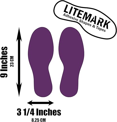 Vista 220 de LiteMark Calcomanías de vinilo duraderas con acabado brillante, tamaño mediano de 9 pulgadas, ideal para suelos, techos, paredes y la mayoría