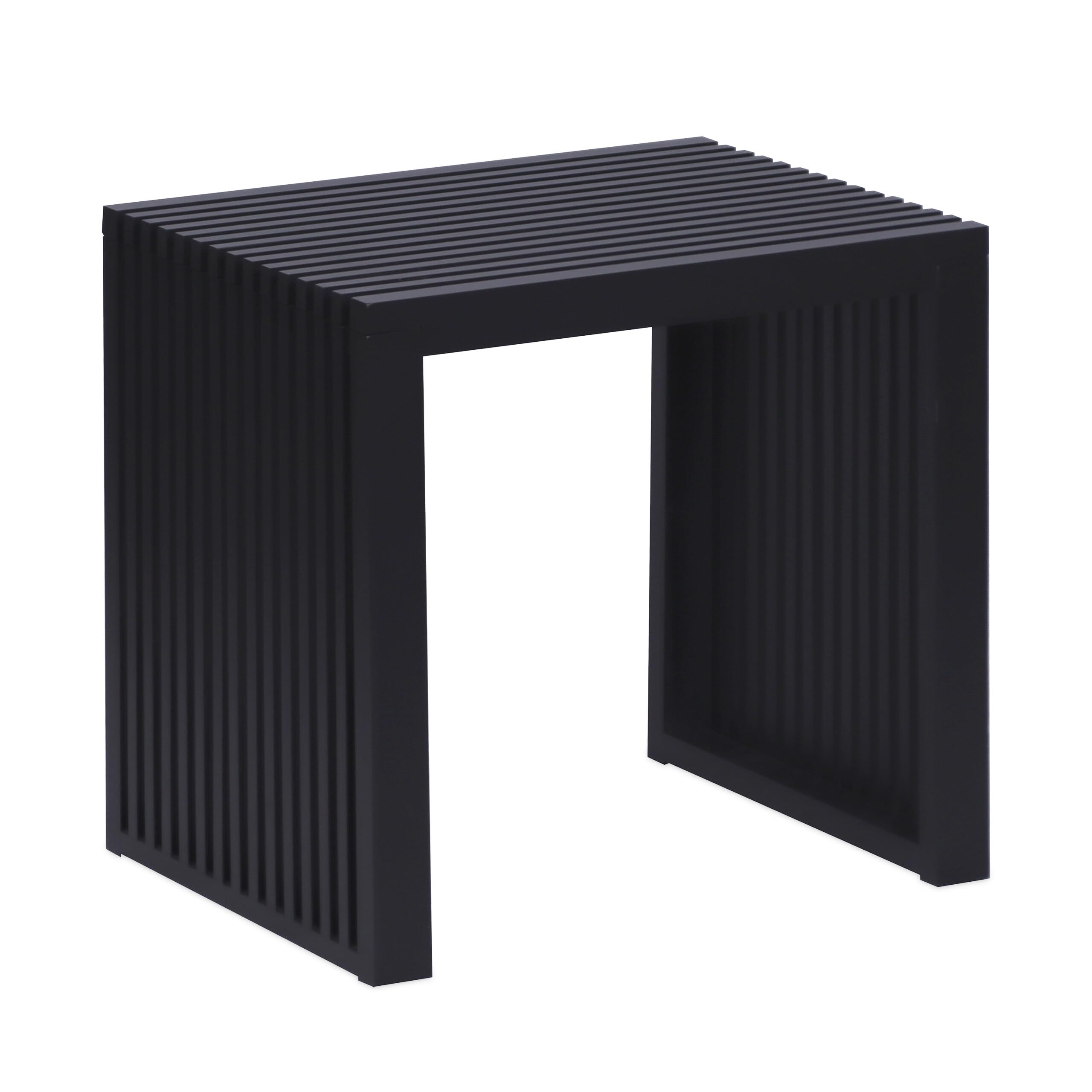 Relaxdays, Banc Bambou Moderne pour Cuisine/entrée/sdb/Chambre, Banc à Chaussures, 43x45x33 cm, Noir