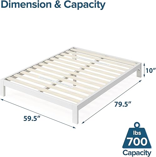 Miniatura 87 de Plataforma Zinus Arnav, Doble, Blanco Blanco,Negro -