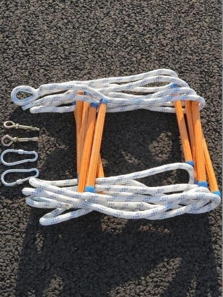 Fire Escape Ladder, Fire Escape Ladders 2-8 Storey Indoor/Outdoor Rope Ladder Escape from Window and Balcony Fast to Deploy (8m/26ft)