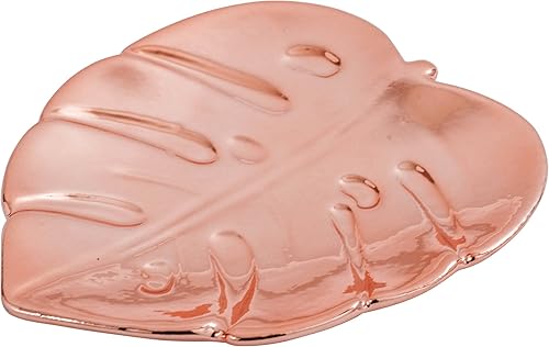 Miniatura 4 de Ivy Lane Design Plato decorativo de hojas metálicas, plata