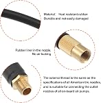 X AUTOHAUX 60cm Threaded Tire Inflator Extension Hose Chuck Adapter Air Pump Tube Tire Valve Pipe for Car Truck Bike MTB Copper Rubber Black Copper Tone