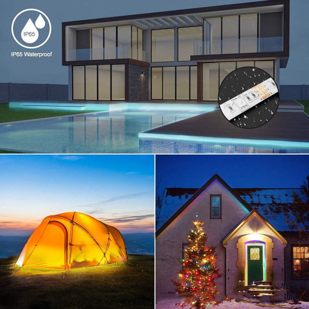 Striscia LED 5M, WiFi Luci LED Colorate Smart Phone Strisce LED Compatibile RGB SMD 5050 Musica SYNC LED Strip Controllo App E 44 Tasti Telecomando RF per Casa Cucina Festa TV Decorazione,10M
