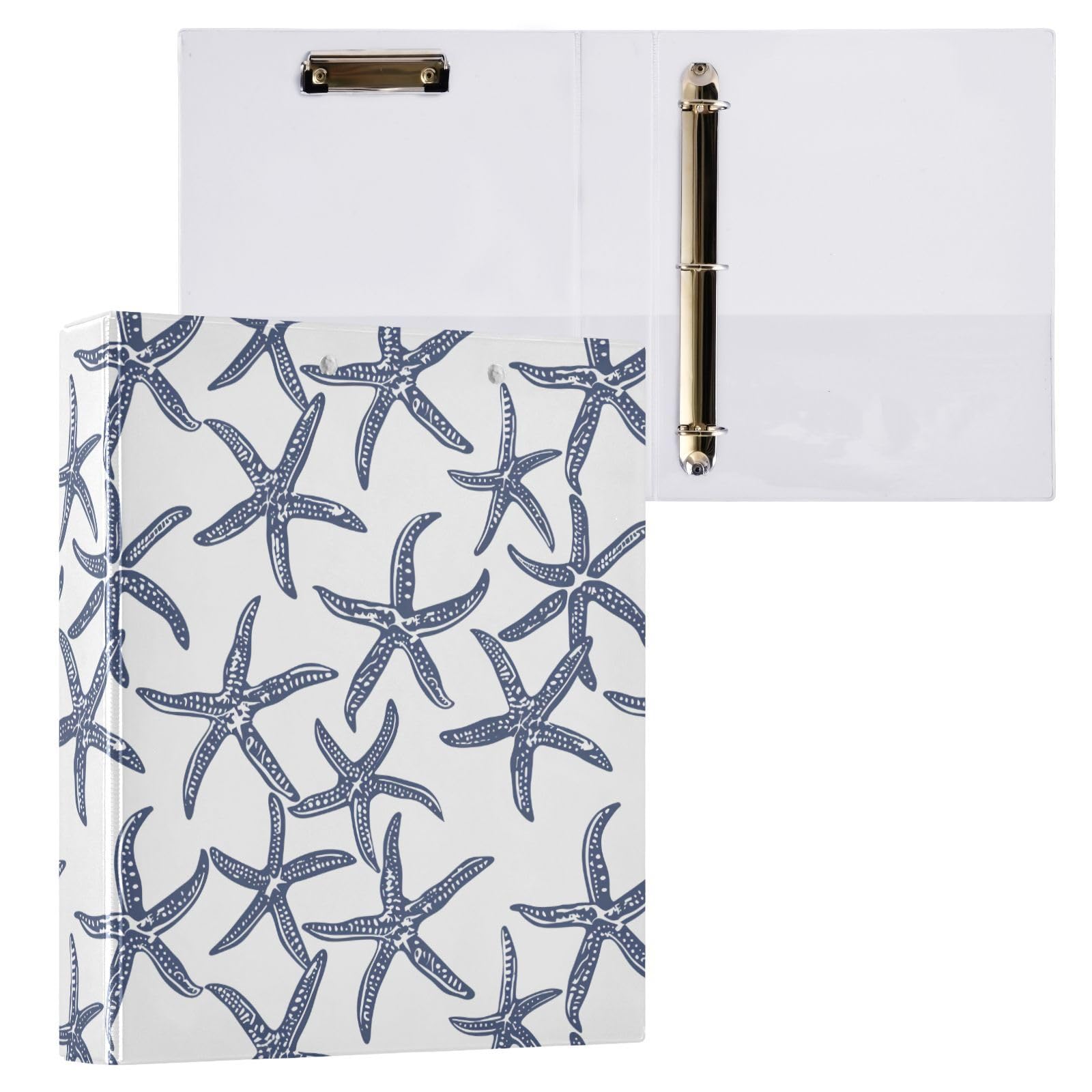 Raccoglitore a 3 anelli decorativo con 3 anelli a D da 3,8 cm, con portablocco e 3 tasche trasparenti, contiene 200 fogli di carta formato A4, impermeabile, per scuola, casa, ufficio