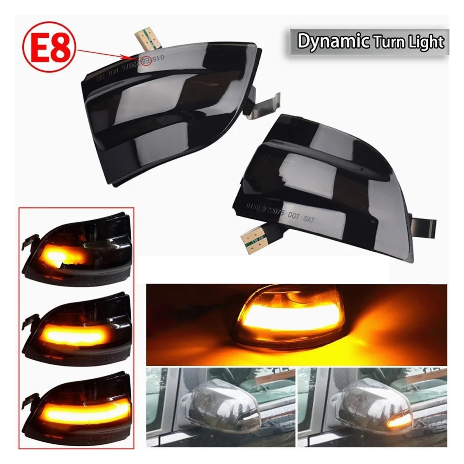Auto Rückspiegel Blinker,für Focus 2 MK2 C-MAX 2004 2005 2006 2007 2008,Auto Blinker Licht Seite Spiegel Blinker Links Rechts Zubehör