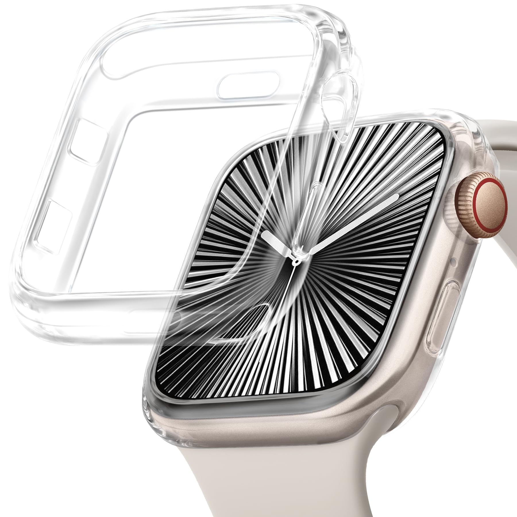 JR.DM 42mm Soft Flexible TPU Case Compatible for Apple Watch Series 3/2/1 Touchable Screen Lightweight Anti-Scratch All-Around Protector Thin Guard