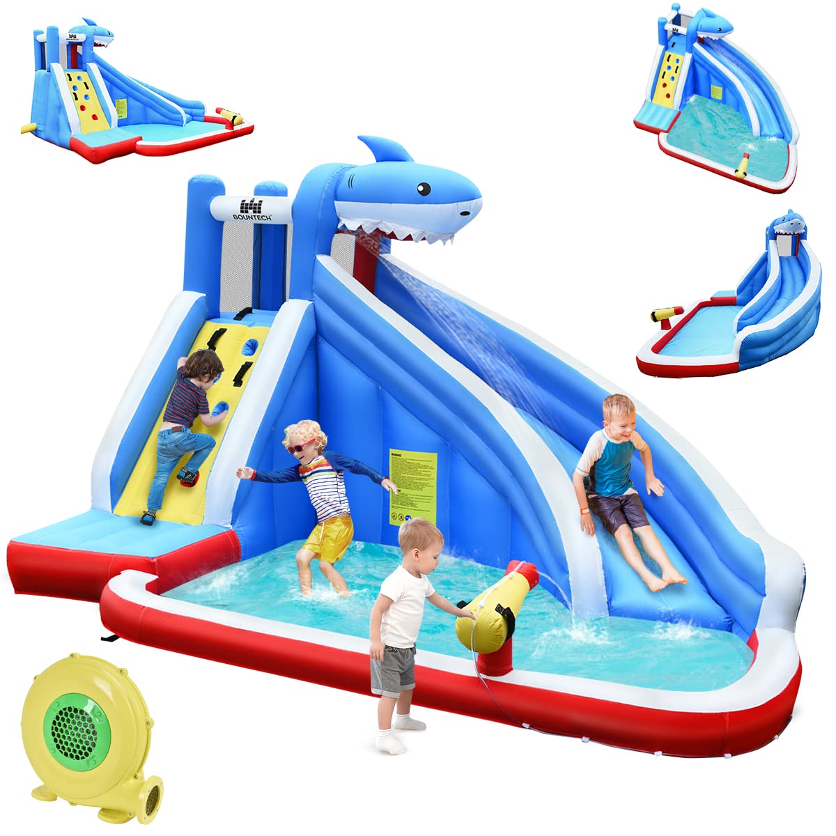 LIFEZEAL Château Gonflable avec Toboggan & Piscine, Mur Escalade, Canon à Eau, Structure Gonflable Thème Eléphant pour Enfants 3-10 Ans, Charge de 45+45 kg, 378x469x250 cm LIFEZEAL Château Gonflable avec Toboggan & Piscine, Mur Escalade, Canon à Eau, Structure Gonflable Thème Eléphant pour Enfants 3-10 Ans, Charge de 45+45 kg, 378x469x250 cm