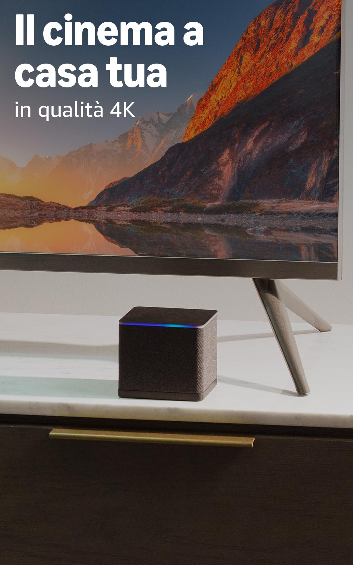 Amazon Fire TV Cube (Ultimo modello) | Lettore multimediale per lo streaming con controllo vocale tramite Alexa, Wi-Fi 6E e 4K Ultra HD, trova serie TV più velocemente con Alexa+