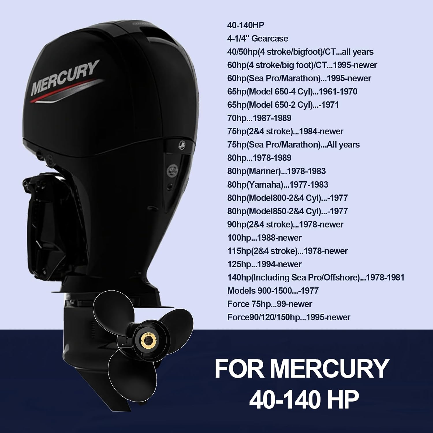 OEM Upgrade 13'' x 19'' Aluminum Outboard Boat Propeller fit Motos 40-140 HP Parts NO.48-77346A45|15Spline Tooth,RH-Boost Your Boat Speed!