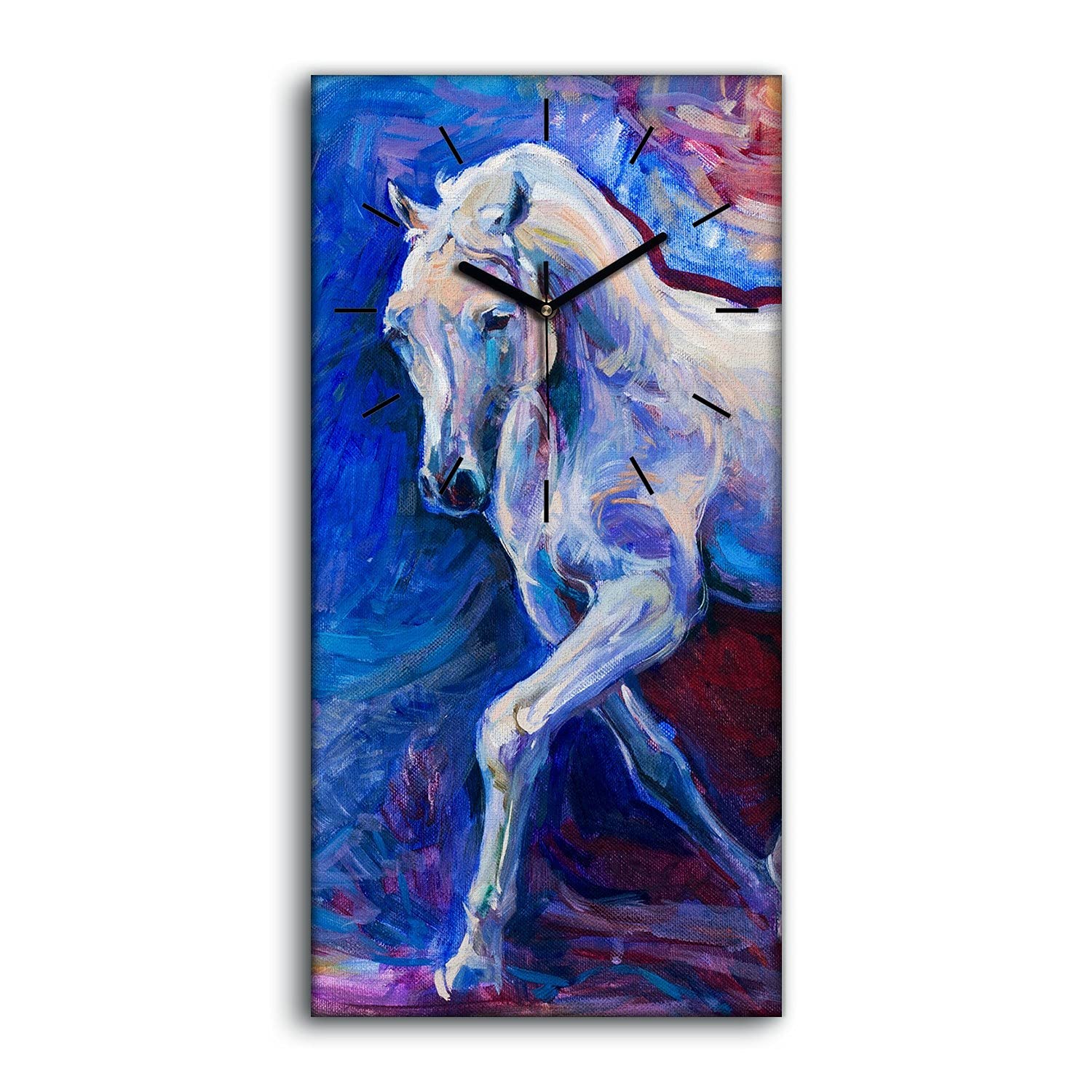 Horloge sur Toile Salon Chambre Déco Image Animaux 30x60cm