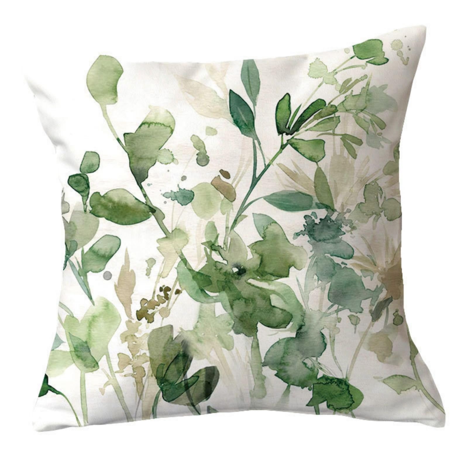 Cushion Covers 40cm x 40cm Green Abstraction Pillowcase with Invisible Zipper,Decorative Throw Pillows Cover Thickened linen fabric sSfa Cushions Cover,for Home Décor, Bedroom & Sofa