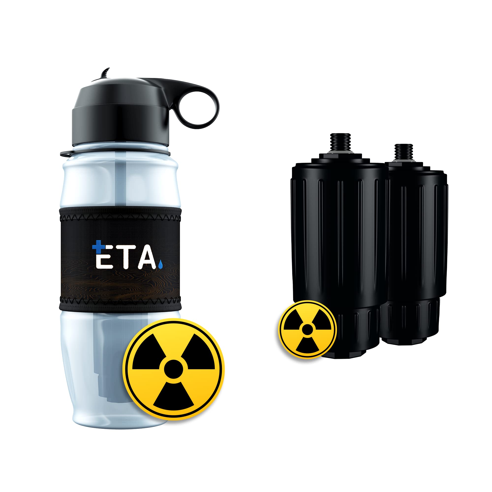 ETA Alkaline Water Filter Bottle for Travel Camping Hiking Backpacking Emergency Survival Removes up to 99 99 of