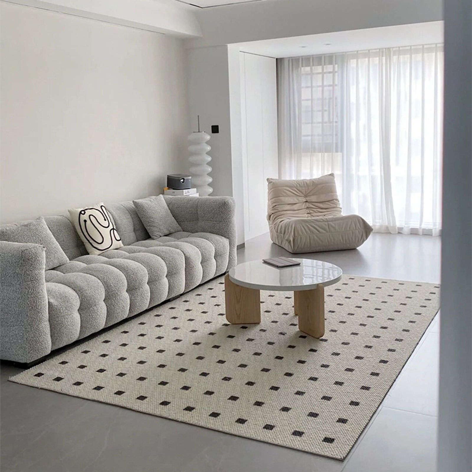 Tapis de chambre moderne jaune clair pour ambiance cosy et cocooning
