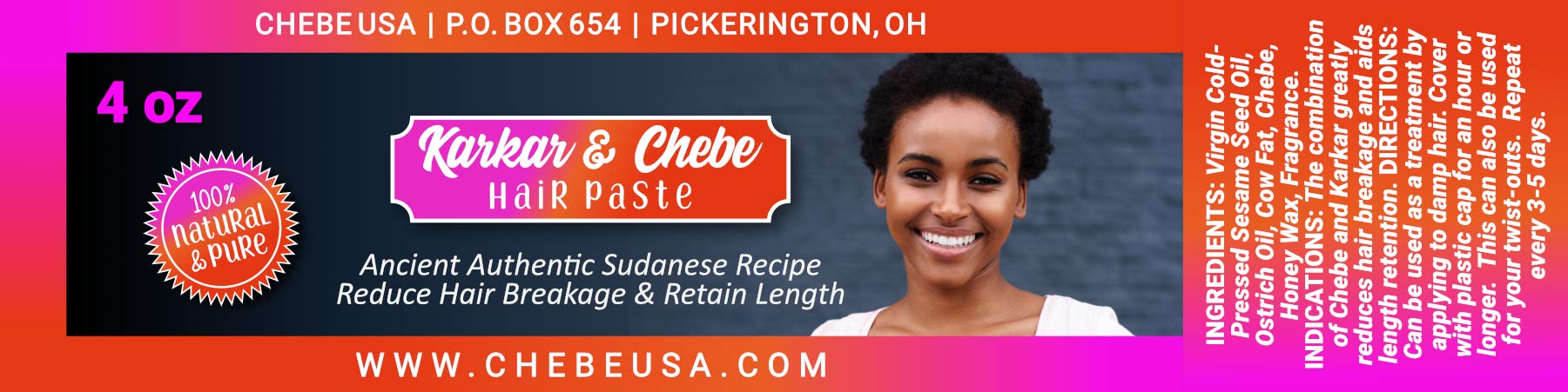 KarKar PASTE with Karkar Oil, Cow Fat, Ostrich Oil, Chebe powder. Our Karkar Oil is formulated with Original Sudanese KarKar Oil Recipe (4 oz)