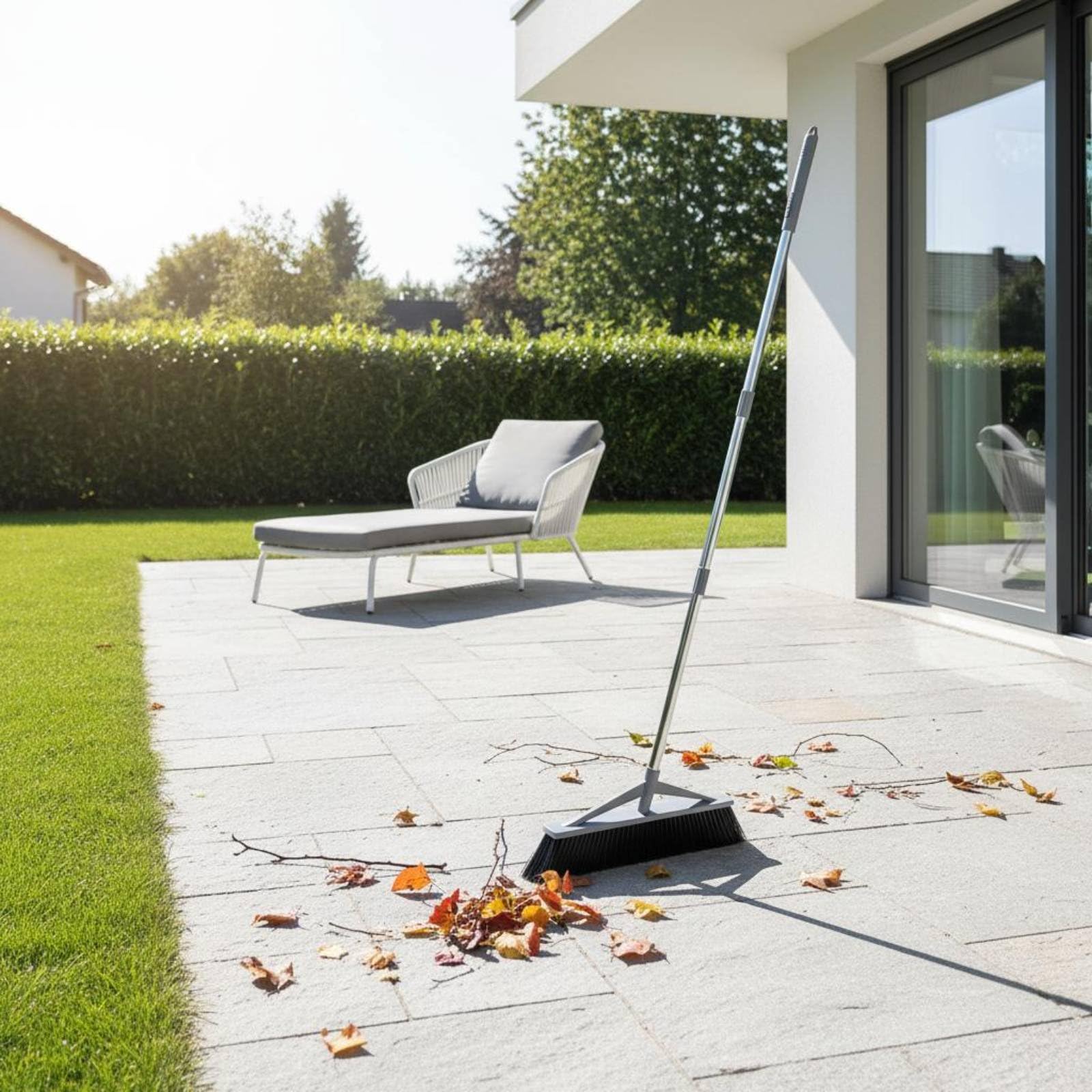 F Fityle Escoba Exterior Escoba Dura Cepillo de Patio de Suelo Construcción Fuerte con Cerdas Rígidas y Cabeza de 55cm Barrido Estable y