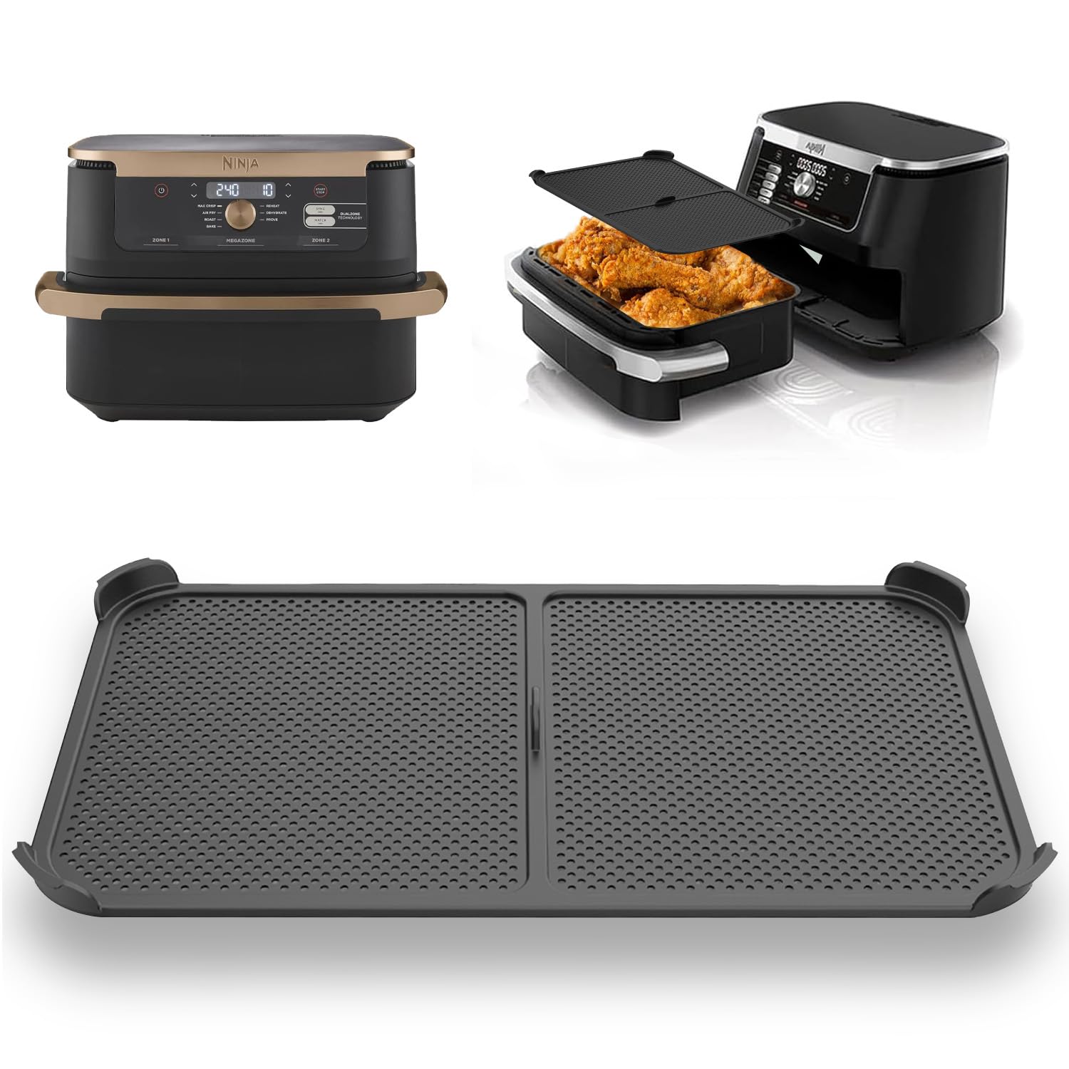 Spatbeschermer voor Ninja Foodi Flexdrawer 10.4L AF500EU, Spatbeschermer voor Ninja 10.4L, herbruikbaar accessoire voor heteluchtfriteuse rooster om spatten te voorkomen Spatbeschermer voor Ninja Foodi Flexdrawer 10.4L AF500EU, Spatbeschermer voor Ninja 10.4L, herbruikbaar accessoire voor heteluchtfriteuse rooster om spatten te voorkomen