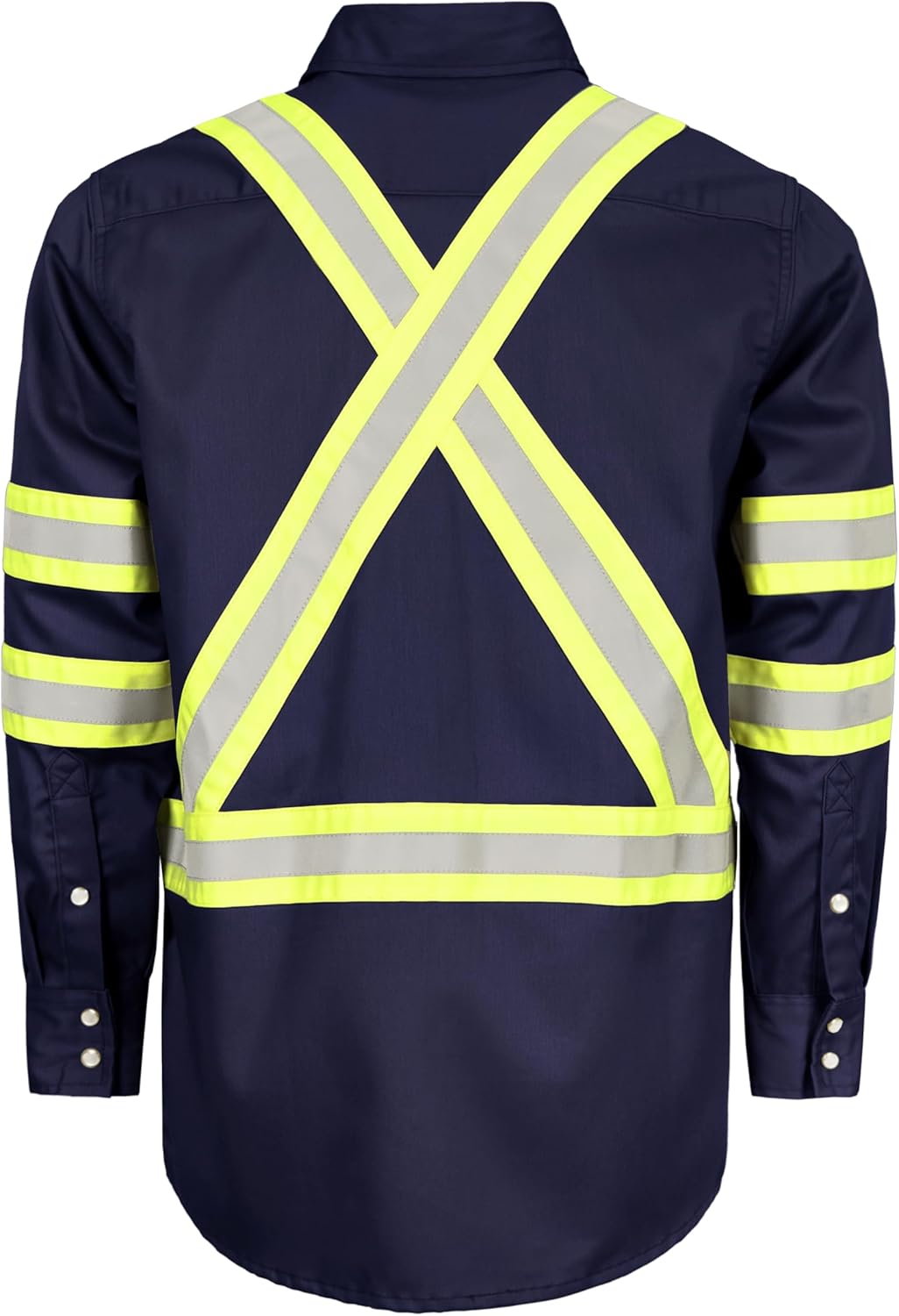 BOCOMAL FR Shirts for Men Hi Vis High Visibility 6.5oz Lightweight Type O Flame Resistant Refective Safety Shirt - Image 3