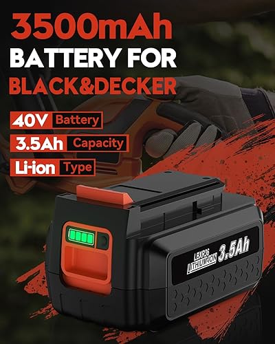 Miniatura 2 de Batería de repuesto para batería de iones de litio de 40 V Black and Decker LBX2040 LBX36 LBXR2036 de 40 voltios, compatible con Black and Decker 40