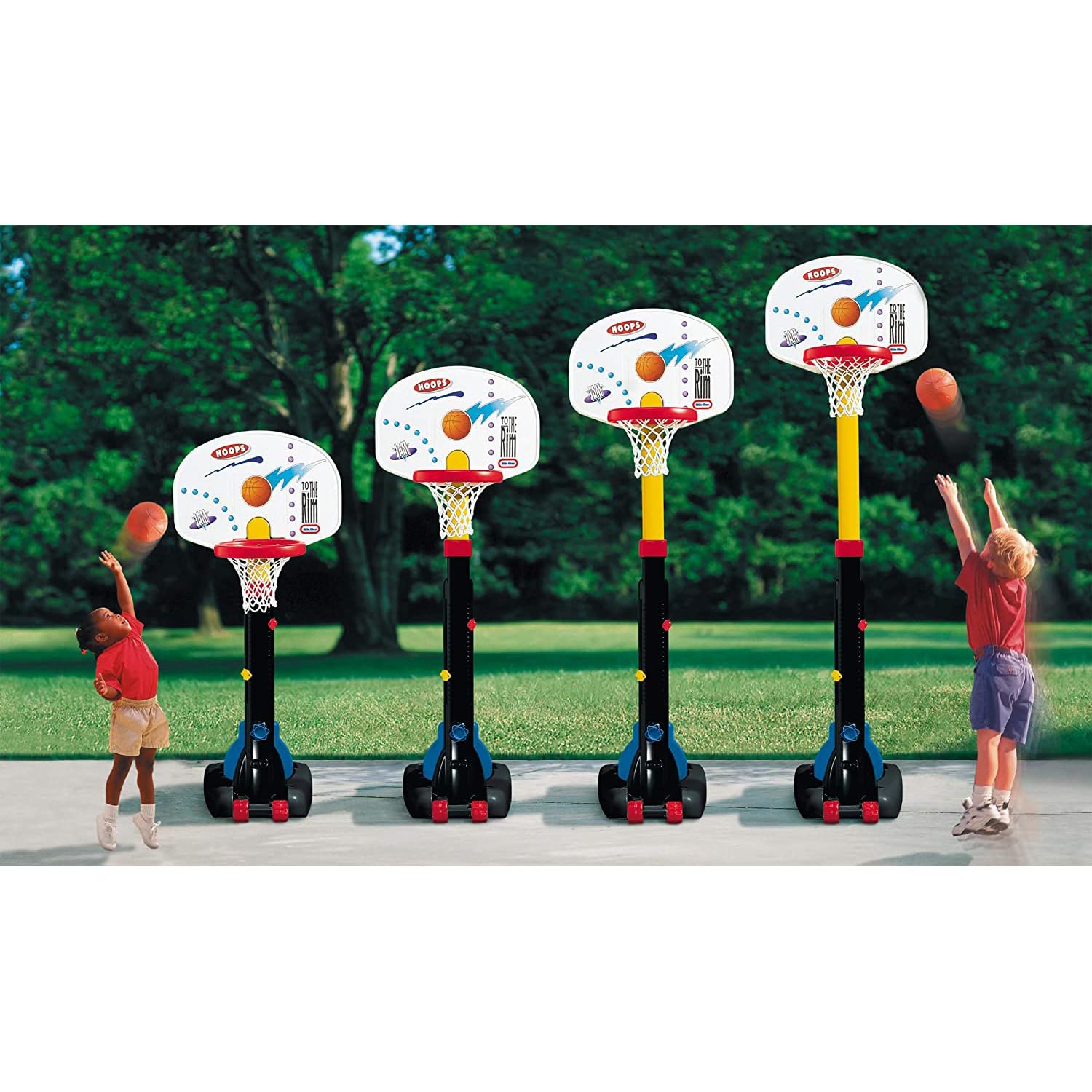 Little Tikes Easy Store Set da basket - Divertimento estivo all'aperto - Altezza regolabile - Gioco attivo - Include un pallone. Età: dai 12 mesi ai 6 anni in su- Grande