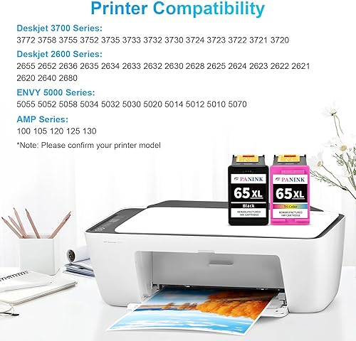 Miniatura 2 de Cartuchos de tinta remanufacturados de repuesto para impresora HP 65 XL HP 65 tinta HP65 65XL cartuchos de tinta color negro paquete combinado para