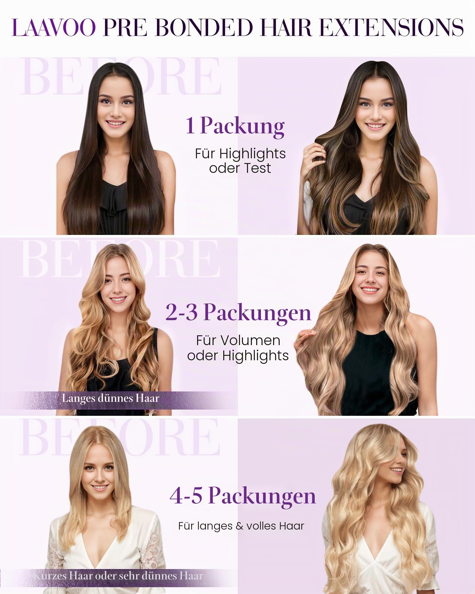 LaaVoo Nanoring Extensions Echthaar Braun Haarverlangerung Nano Ring Echthaar Dunkelbraun Naturlich Nanoring Haar Extensions Glatt 45cm 50g 50s 1g/1s #2