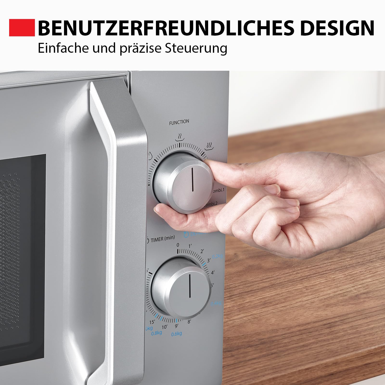 Toshiba MW2-MG20PE(SL) Four à micro-ondes 700 W avec fonction gril et combiné croustillant, 5 niveaux de puissance, 1000 W de puissance de gril, argenté