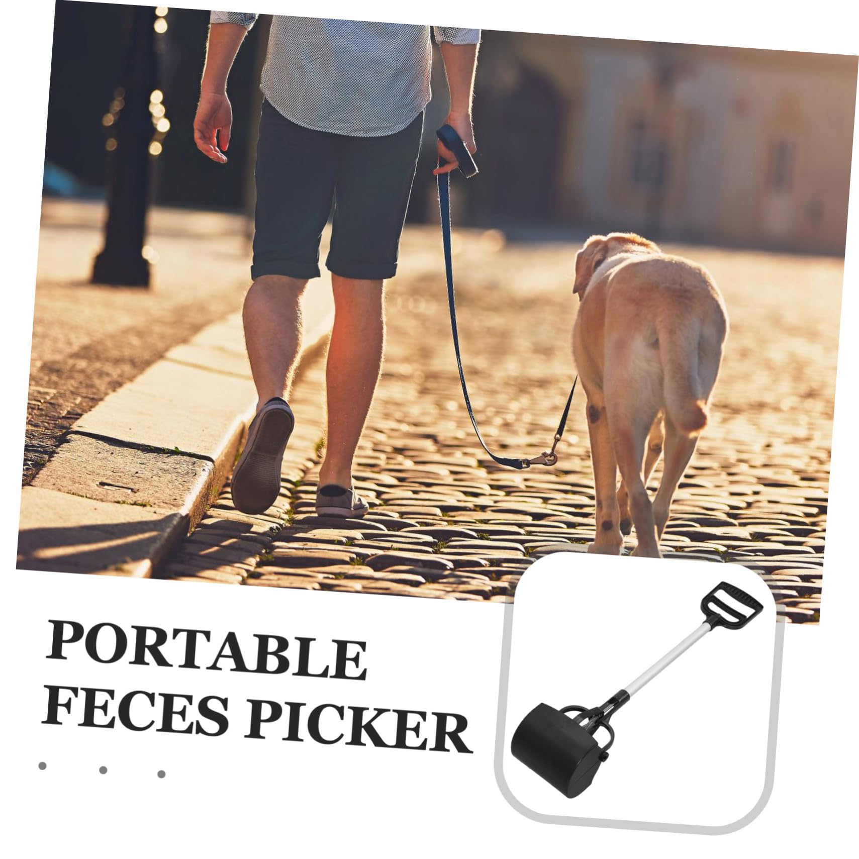 POPETPOP 1pezzi Raccoglitore Escrementi Animali Domestici Manico Lungo Paletta per Feci di Cane e Pinza per Escrementi di Gatto Strumento Portatile per Pulizia