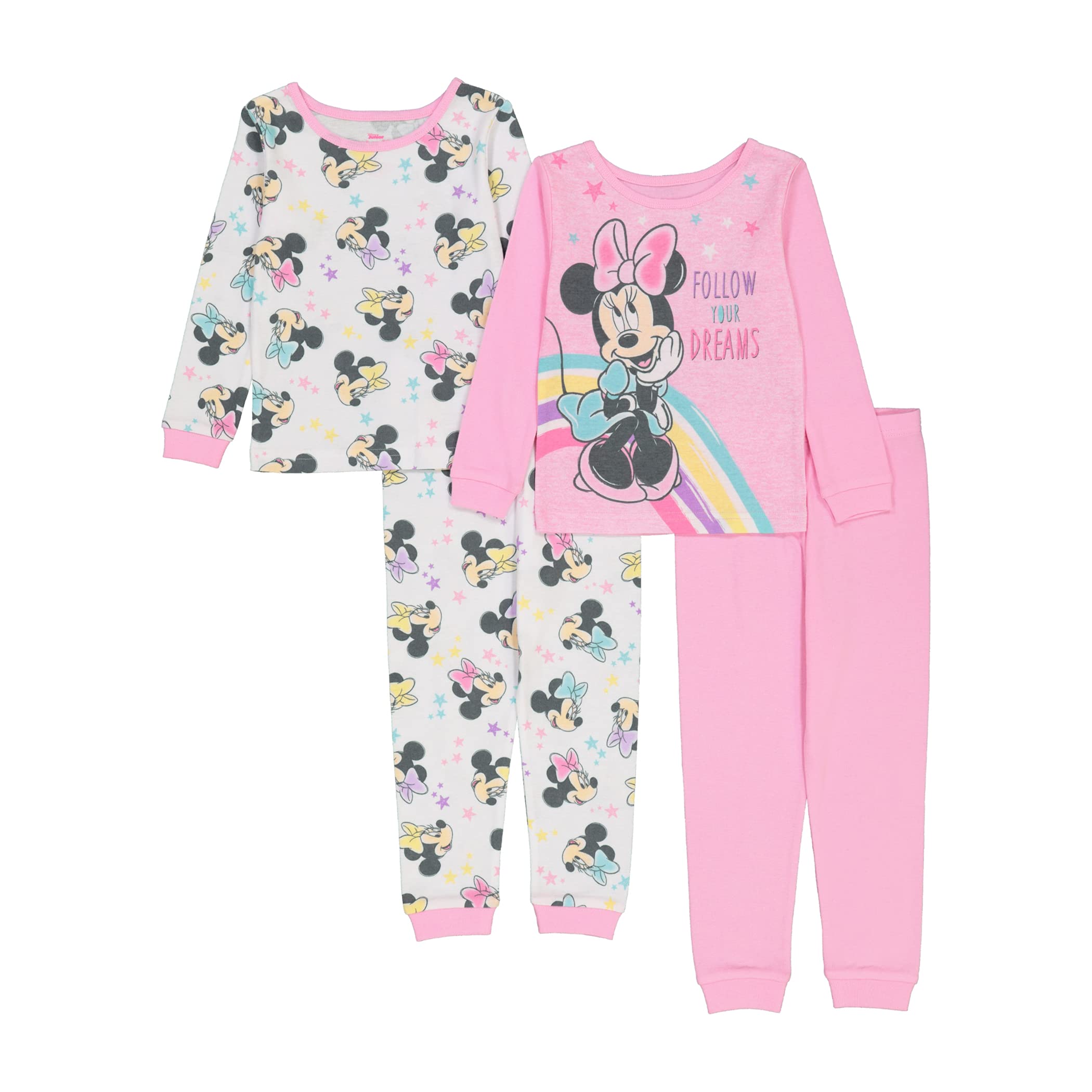 Girls' Minnie Mouse Snug Fit Cotton Pajamas