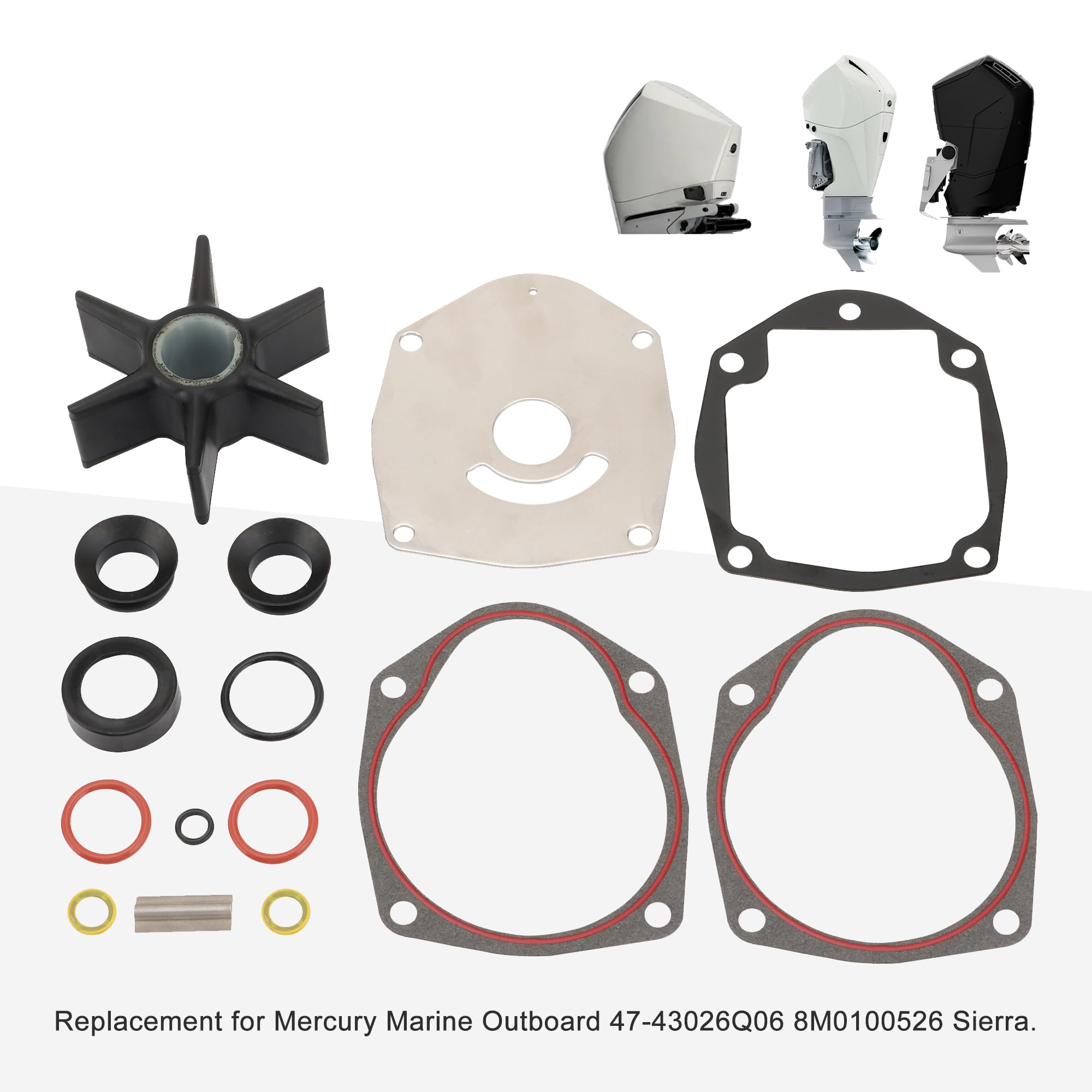 GOOFIT Mercruiser Alpha One 1 Gen 2 Sterndrive Kit D'HéLice De Pompe à Eau Remplacement pour Mercury Marine Outboard 47-43026Q06 8M0100526 Sierra