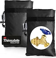 DEMEDO Enlarged Outdoor Faucet Covers: 3M Thinsulate Insulated Spigot Covers for Winter Freeze Protection, 10"H x 6.3"W, 2 Pack Black