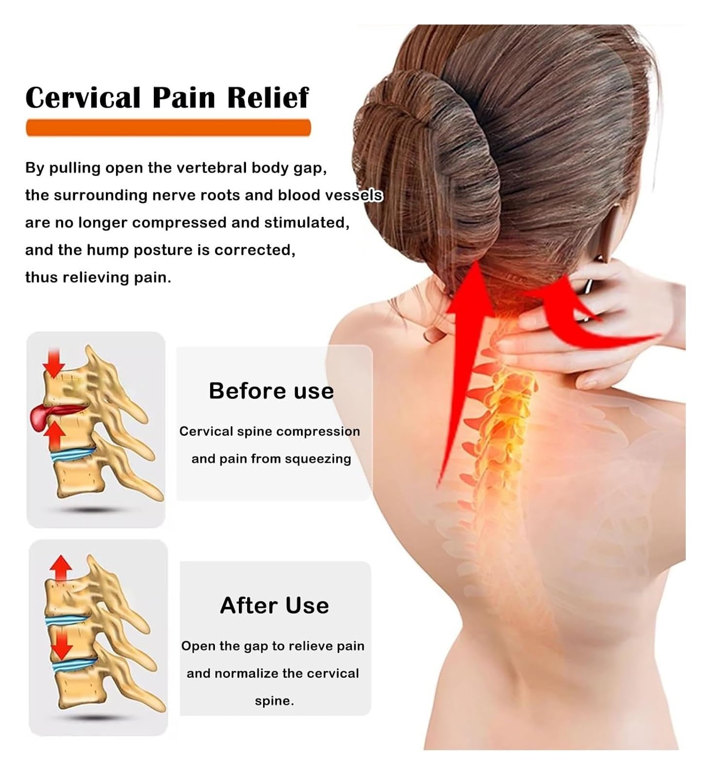 Dispositivo de tracción para el cuello, unidad de tracción cervical sobre la puerta para aliviar el dolor, arnés portátil para el cuello con hamaca para alineación y relajación de la columna vertebral