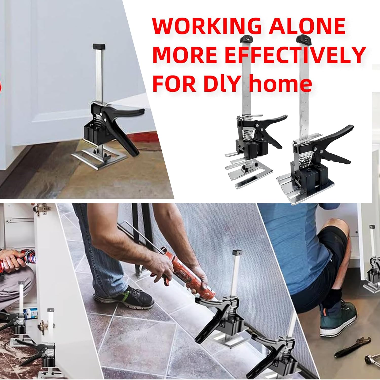 Greywolf Labor Saving Arm Jack 2 Pack, 15.5 Inch Manual Jack Tool, Multi-Function Furniture Lift, Bearing 440 lbs Lift 6.7 Inch, for Cabinet and Wall Tile Height Adjuster Handheld Tool