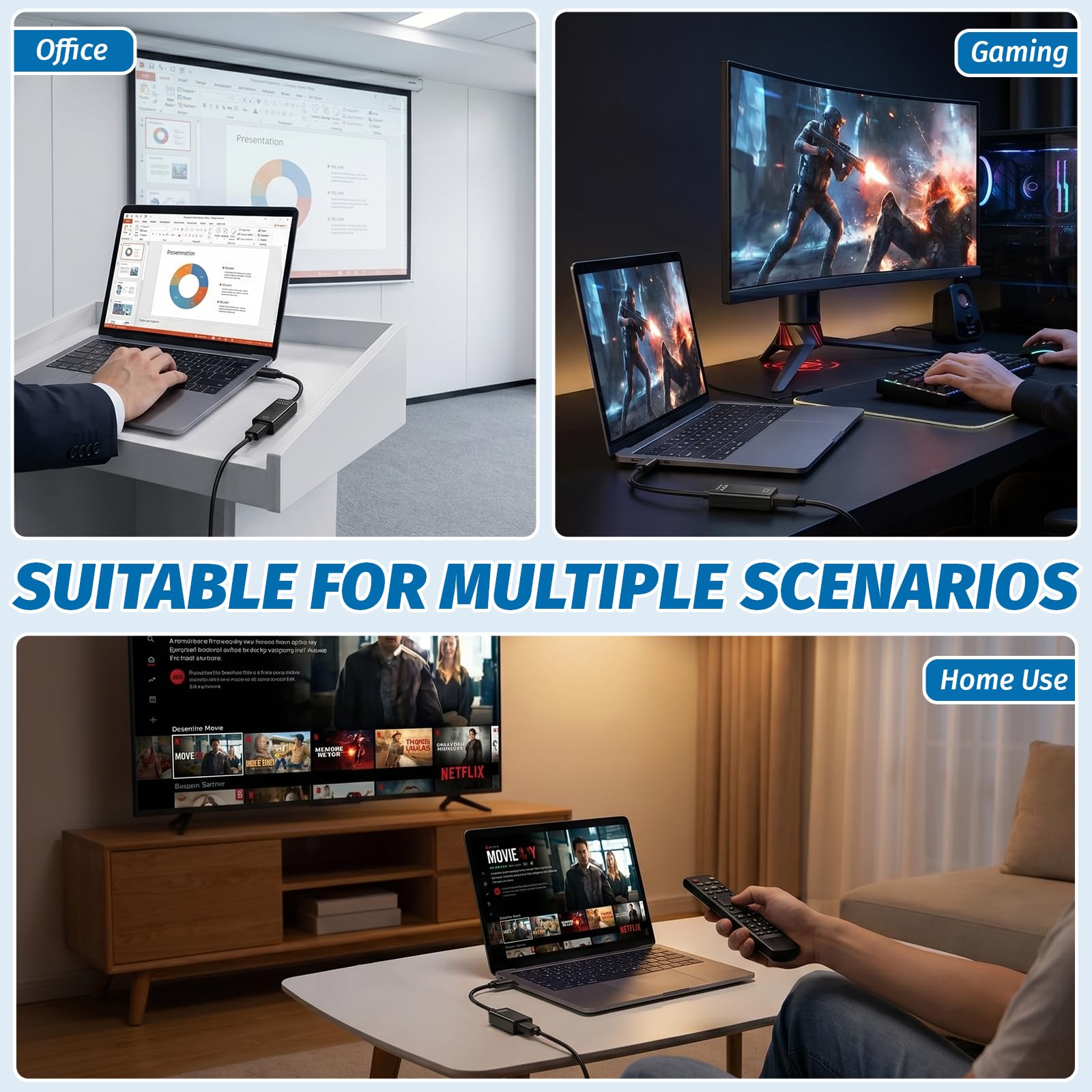 Adattatore Display Port HDMI, Mini Displayport to HDMI, UHD 4K 30Hz, 2K 60Hz, 1080P 120Hz, Unidirezionale per MacBook Air/Pro Microsoft Surface Pro/Dock Laptop Monitor Proiettore