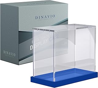 Dinavio Crafthouse Elite Trainer Box Acrylic Display Case - Pokemon Case Acrylic Display Storage for ETB - Cards NOT Included - Premium Acrylic Magnetic Box with Top Load Lid (Blue Base)
